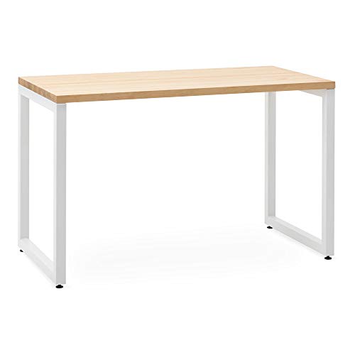 Mesa de Oficina iCub Strong 60x120x73cm Blanca en Madera Maciza Acabado Natural y Estilo Industrial