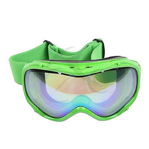 Motorcycle Ski Snowboard Goggles Bright White Anti-Fog Double Lens Adult Green