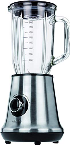 MPM MBL-15M Batidora Americana de Vaso 1L + 2 Vasos Smothie To Go 600 ml, Pica Hielo, Función Pulso 450W, 450 W, 1 Liter, Acero, 2 Velocidades