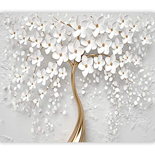 murando Fotomurales autoadhesivos Flores Magnolias 294x210 cm Papel Pintado Decoración de Pared Murales Pegatina decorativos adhesivos 3d moderna de Diseno Fotográfico Oriento oro blanco b-B-0475-a-a