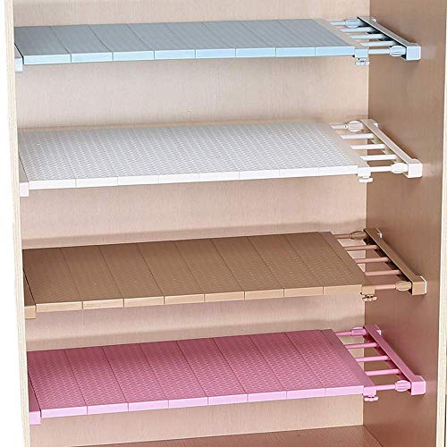 MUYCO Extendible Armario Ajustable Estante de Almacenamiento en Rack Separador Armario Estante Armario Divisor de Bricolaje Varilla Organizador para Cocina baño Dormitorio café