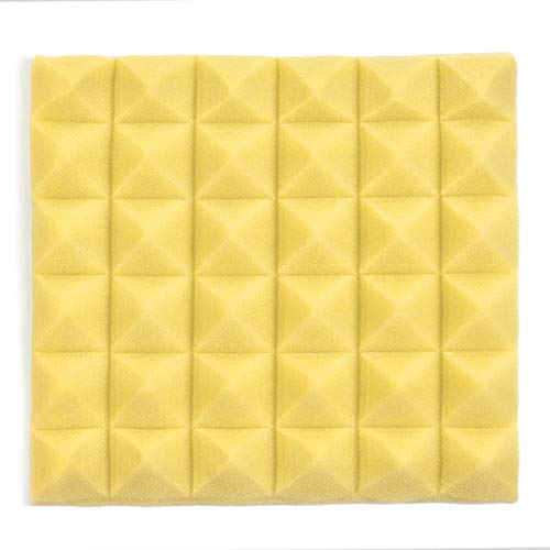 MYAMIA 5 Piezas de Espuma de Insonorización Paneles de Pared Acústicos Material Ignífugo Almohadillas Estudio - Amarillo 50x50cm