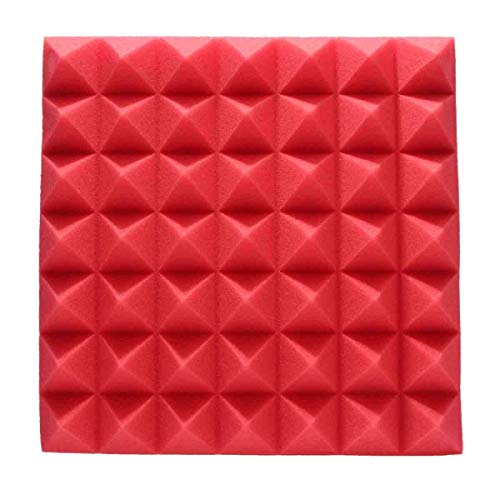 MYAMIA Espuma De Insonorización De Algodón Absorbente De Sonido De Alta Densidad De 35 x 35 x 5cm - Rojo