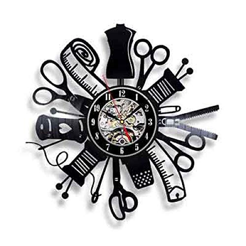 NA Reloj de Pared Reloj De Pared Led Relojes De   Vinilo Artesanales De Costura Luminosa con 7 Colores Diferentes Cambio De Reloj De Pared Diseño Moderno
