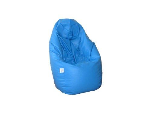 Natalia Spzoo® Puff Bean Bag puf butaca Polipiel para Adultos y Adolescentes (Azul)