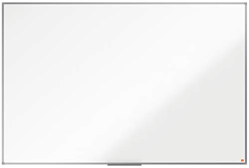Nobo Pizarra Magnética de Acero, 1800 x 1200 mm, Marco de Aluminio, Fijado a la Pared con Montaje en las Esquinas, Bandeja para Rotuladores, Gama Essence, Blanco, 1905213