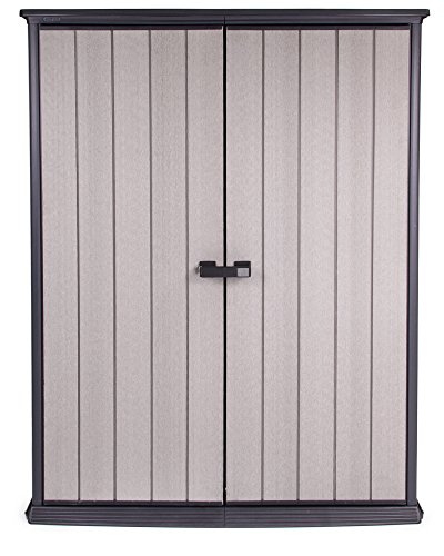 Ondis24 Cobertizo para aparejos resistente a la intemperie, puertas de apertura ancha, mango estable, con suelo, armario para aparatos, con cerradura, 1400 litros de capacidad, 2 estantes