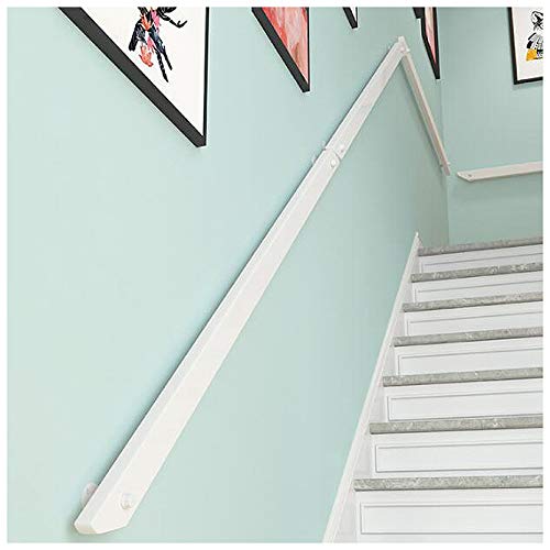 Pasamanos MAZHONG Escalera Blanco Simplicidad Moderna Barandilla De Escalera De Madera Maciza Antideslizante Barreras para Personas Mayores para Apartamentos, Hospitales, (Size:100cm)