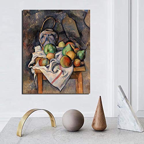Paul Cezanne fruta en la mesa arte de la pared lienzo pintura carteles impresiones pintura moderna cuadro de pared habitación decoración del hogar 60x90cm sin marco