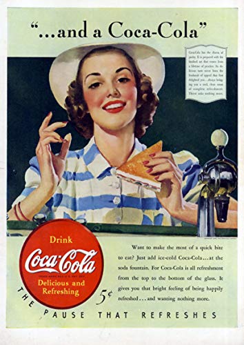 Póster publicitario vintage"Coca-Cola" de 42 cm x 59,4 cm