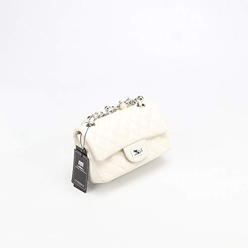 QIQI Bolso de Hombro de Cuero para Mujer Ligero Crossbody Lady Bolso Cartera Moda Linda,Blanco