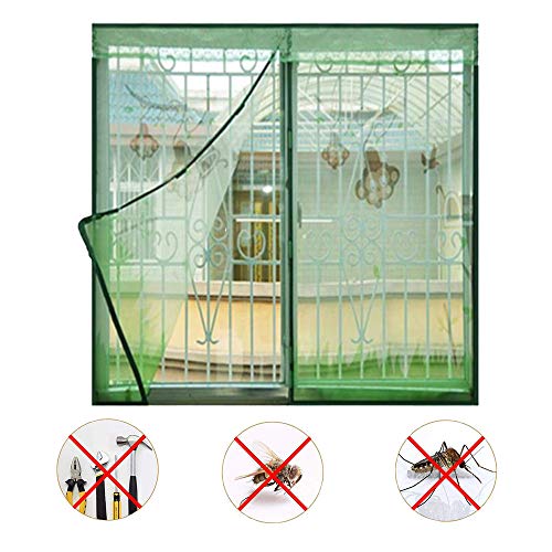 QWESHTU Mosquiteras Enrollables,Mosquitera Ventana Abatible Forma Una Excelente Barrera para Protegerse De Los Insectos Al Tiempo Que Deja Circular El Aire,Verde,200x200cm(79x79inch)