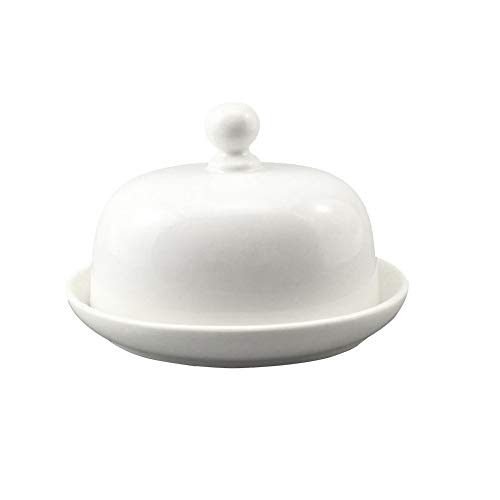 Recipiente para conservar Mantequilla porcelana tradicional?color blanco (9 * 7.2 * 6.5cm)