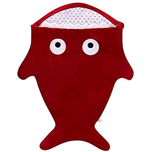 Regalos creativos para bebés Lindos Saco de Dormir para bebés Saco de Dormir para Tiburones El Anti-Patada de Dibujos Animados es otoño e Invierno Bebé,Rojo