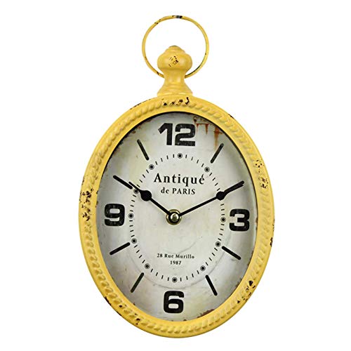 Reloj de Pared, diseño Retro Reloj de Pared Antiguo de Forma Ovalada Reloj de Pared Artesanal Retro Adecuado para Cocina Espacio de Oficina 12 Pulgadas, A