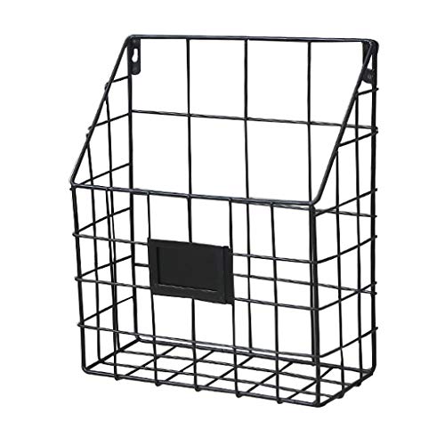 Revistero Decoración For La Pared Magazine Rack Periódico Rack De Hierro Estante Rack Almacenamiento Soporte Exhibición Sala Dormitorio Baño 24.5X10.5X29.5CM MUMUJIN (Color : Black)