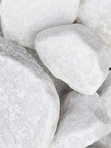 Rocalla Blanca Mármol, piedra decorativa para el jardín en sacas de 250Kg. Disponible en formato 40-100mm