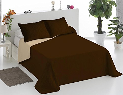 Sedalinne Colcha bouti Bicolor MR. Cama 135 cm. Chocolate-Beig