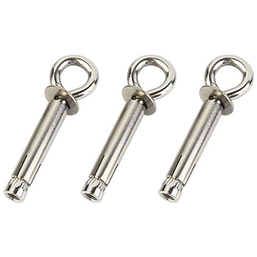 SENDILI 3 Pcs Perno de Anclaje - M6/M8/M10/M12 Tornillos de Cáncamo de Expansión Tornillos Pesado Anclajes de Fijació Anclaje Pared de Acero Inoxidable, Plateado, M8x60