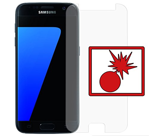 Slabo Lámina de Vidrio Premium para Samsung Galaxy S7 Protectora Protector de Pantalla Templado Tempered Glass Claro dureza 9H