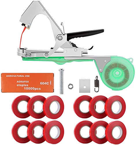 Smyidel Maquina para Atar Plantas, Herramienta de Cinta de Jardín para Atar Ramas de Plantas, Atadora Agricola para Atadora de Tomates, para Viñedo Pepino UVA Fruta Flores Vegetales (A)