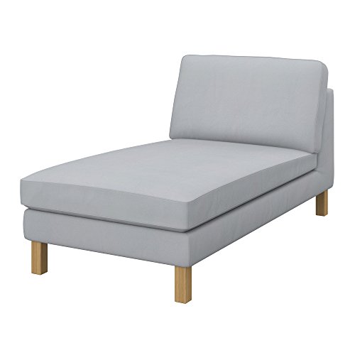 Soferia - IKEA KARLSTAD Funda para chaiselongue Unico, Eco Leather Light Grey