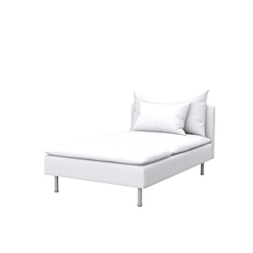 Soferia - IKEA SÖDERHAMN Funda para chaiselongue, Eco Leather White