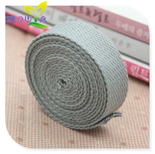 Sosa Correa de algodón 20mm 12M Cinta de algodón para Coser Cinta de Lona para Costura Cinta de Sarga de algodón para Cinta de 20 mm, Gris