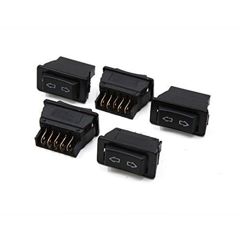 sourcing map 5uds 5 Patillas Fila Sola Botón Pulsador Elevalunas Interruptor Universal para Vehículos Coches 12V