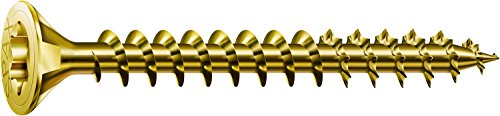 Spax 1190000000000 - Tornillo universal de 3,5 x 25 mm, 200 piezas, barranco, t-estrellas y además 4cut, rosca completa, amarillo de zinc pasivado a2l