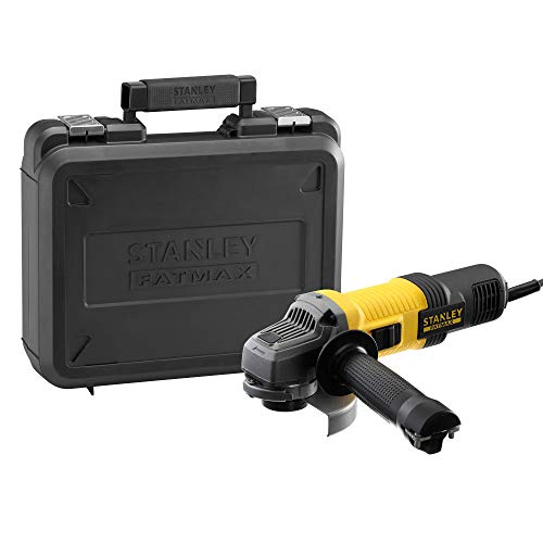 STANLEY FATMAX FMEG210K-QS - Amoladora 115mm eléctrica de 850W, 12.000 rpm, incluye maletín