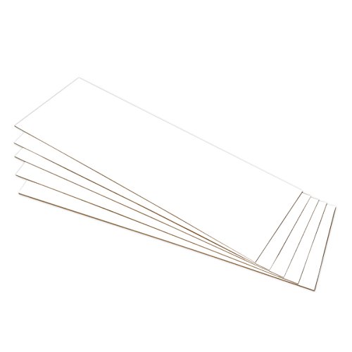 Tablero MDF Blanco para decoración, manualidades, marquetería - 75 x 25 cm - Grosor 2,5 mm - 5 unidades