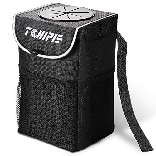 Tchipie Bolsa de Basura para Coche, Plegable Papelera Automóvil, Cubo de Bolsa de Automóvil A Prueba de Fugas, Bolsa de Basura Impermeable, Organizador Coche con Tapa, 9L