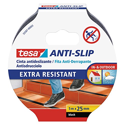 tesa 55587-00003-11 55587-00003-11-Cinta antideslizante-5m x 25mm Negra