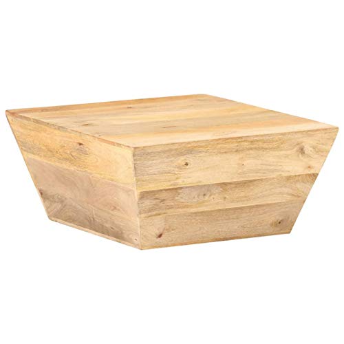 Tidyard Mesa de Centro,Mesa para Sofá Forma de V Madera Maciza de Mango 66x66x30 cm