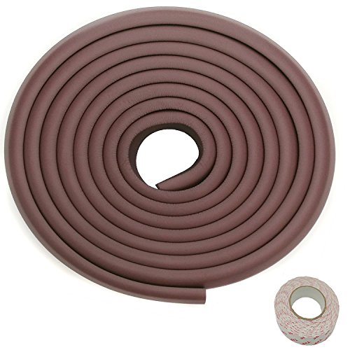 TUKA 5 Metros Protector Borde Anti-Golpe, Espuma Forma de L para Mesa Borde, anticolisión Tira para Seguridad Bebés y niños, Suave Protectores para Bordes, Extra DENSOS. Marrón, TKD7000-brown