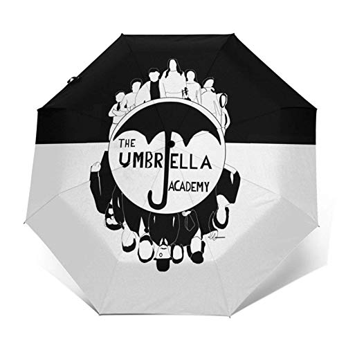 Umbrella Academy Cool - Paraguas compacto y automático, resistente al viento, para fortalecer el techo