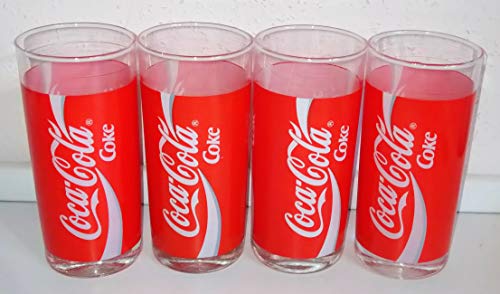 Vasos de Cola, retro, 4 x 0,2 litros, originales, Coca-Cola, coleccionables, estilo vintage