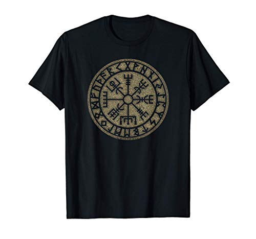 Vegvisir, vikingo, brújula, runa, nórdico, celta, protección Camiseta