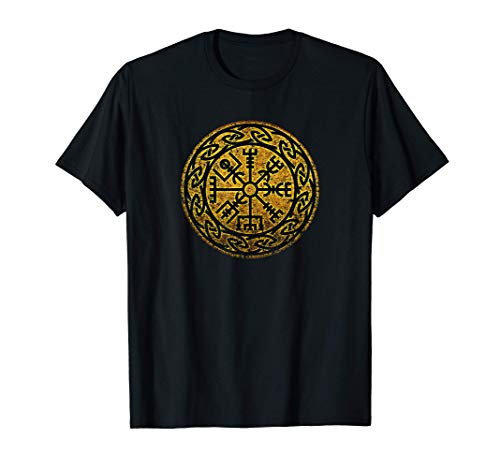 Vegvisir, vikingo, brújula, runa, nórdico, celta, protección Camiseta