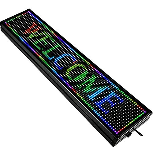 VEVOR Letrero de Desplazamiento LED 101 x 20 x 5cm Letrero LED Rectangular LED Desplazamiento Publicitario 7 Colores para Publicidad y Negocios