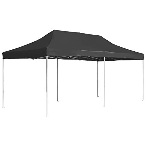 vidaXL Carpa Plegable Profesional Aluminio Cenador Pagoda Pérgola Fiestas Celebraciones Salones Estructuras Recintos Parasoles 6x3 m Gris Antracita