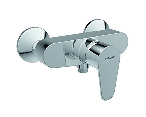 VIGOUR Clivia - Grifo de ducha (1/2", conexiones en S silenciosas, válvula antirretorno integrada en la salida de la ducha inferior de 1/2", autosuficiente, sin accesorios)