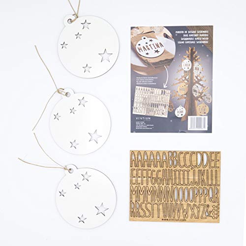 VINTIUN Bolas de Navidad Personalizadas con Nombre, Decoración Navideña Original para Arbol, Mesa, o Invitados (Blanco, Pack 3)