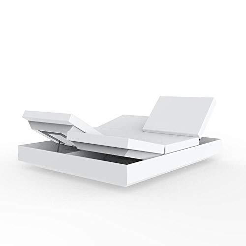 Vondom Vela Daybed - Cama Cuadrada para jardín (200 x 180 cm), Color Blanco