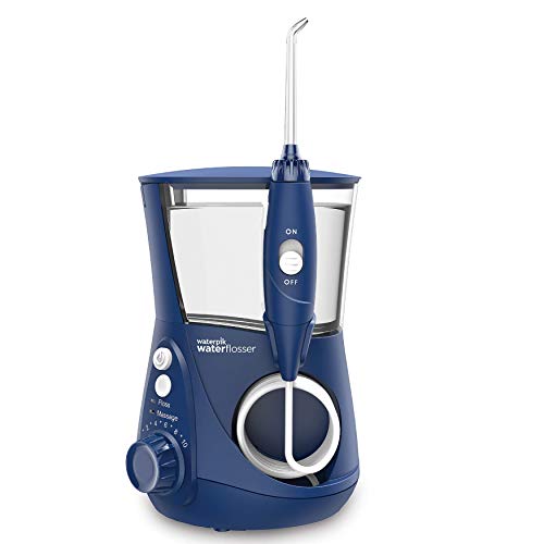 Waterpik WP-663EU Aquarius - Irrigador dental, 100-240V, depósito de agua de 650 ml, Azul