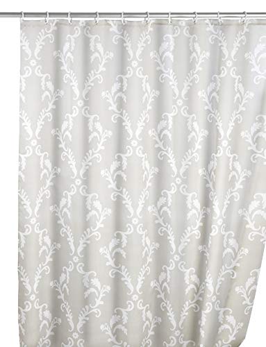 WENKO Cortina de ducha Baroque - antibacterial, lavable, Poliéster, 180 x 200 cm, Beige