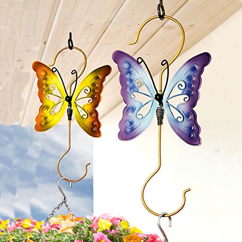 Wenko Juego de 2 Plantas de Colgador Mariposa Metal Lacar. Soporta hasta 7 kg Decoración