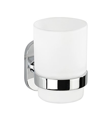 WENKO Power-Loc® vaso higiene dental Puerto Rico - fijar sin taladrar, Cinc moldeado bajo presión, 7 x 10 x 10 cm, Cromo