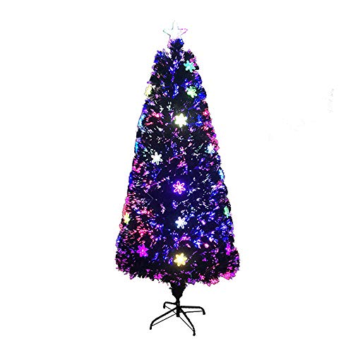 WOXING Árbol De Navidad,Arbustivo Multi-Color Fibra Óptica Árbol De Navidad,Deluxe Duradera Árbol De Navidad Slim,Luces Led De Cambio De Color-Color De La Imagen 150cm(59inch)